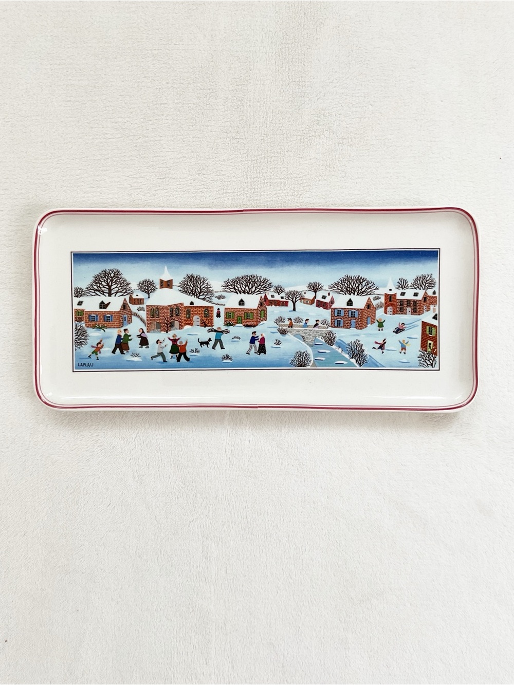 Villeroy & Boch Naif Christmas Winter Village Sandwich Tray 13.5”